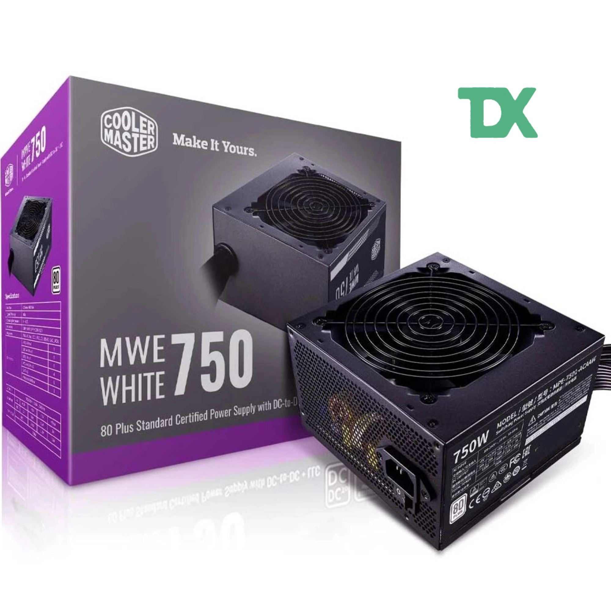 منبع تغذیه کامپیوتر کولر مستر MWE 750 BRONZE