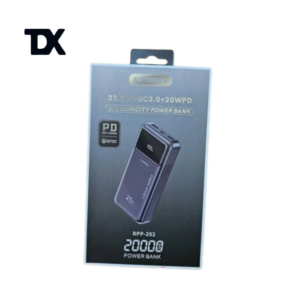 پاوربانک 20,000 میلی آمپر ای _ ریمکس مدل RPP-292