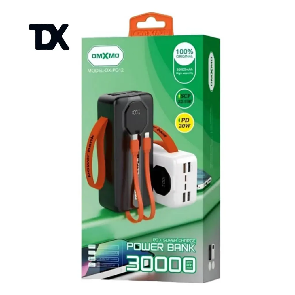 پاوربانک 30000 میلی آمپر او ام ایکس ام او  OMXMO OX-PD12