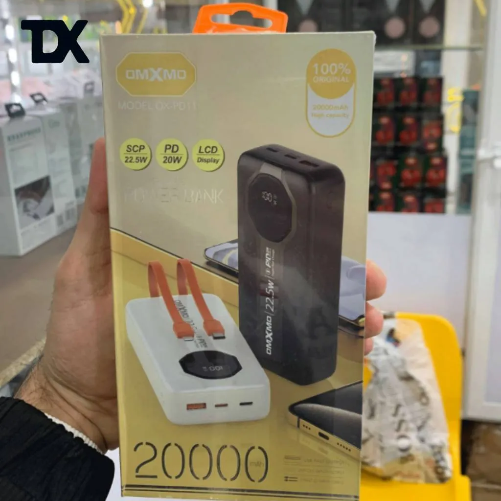 پاوربانک او ام ایکس ام او 20000میلی امپر مدل OX-PD11