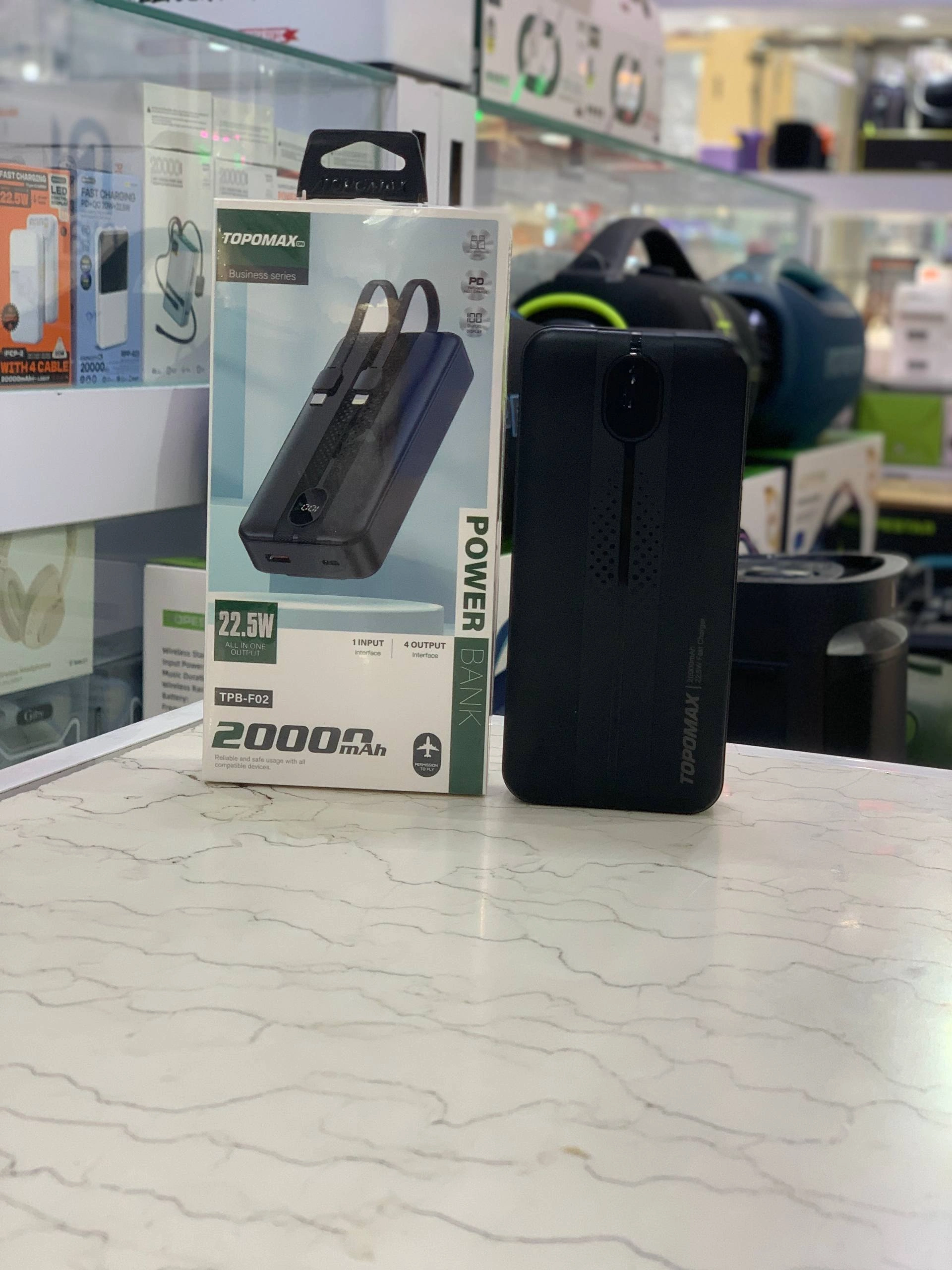 پاوربانک 20000 میلی‌آمپر TOPOMAX مدل TPB-F02