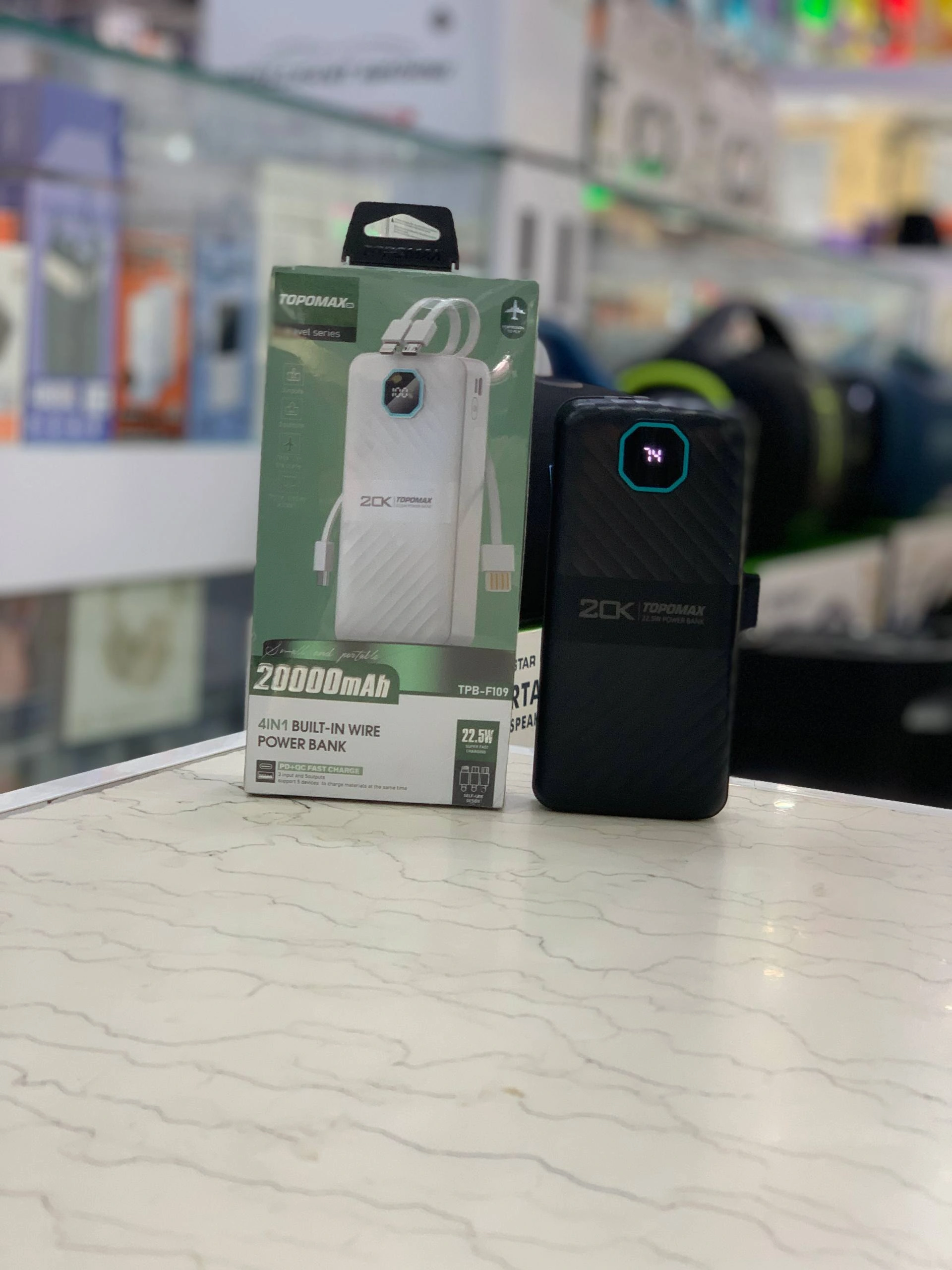 پاوربانک 20000 میلی‌آمپر TOPOMAX مدل TPB-F109