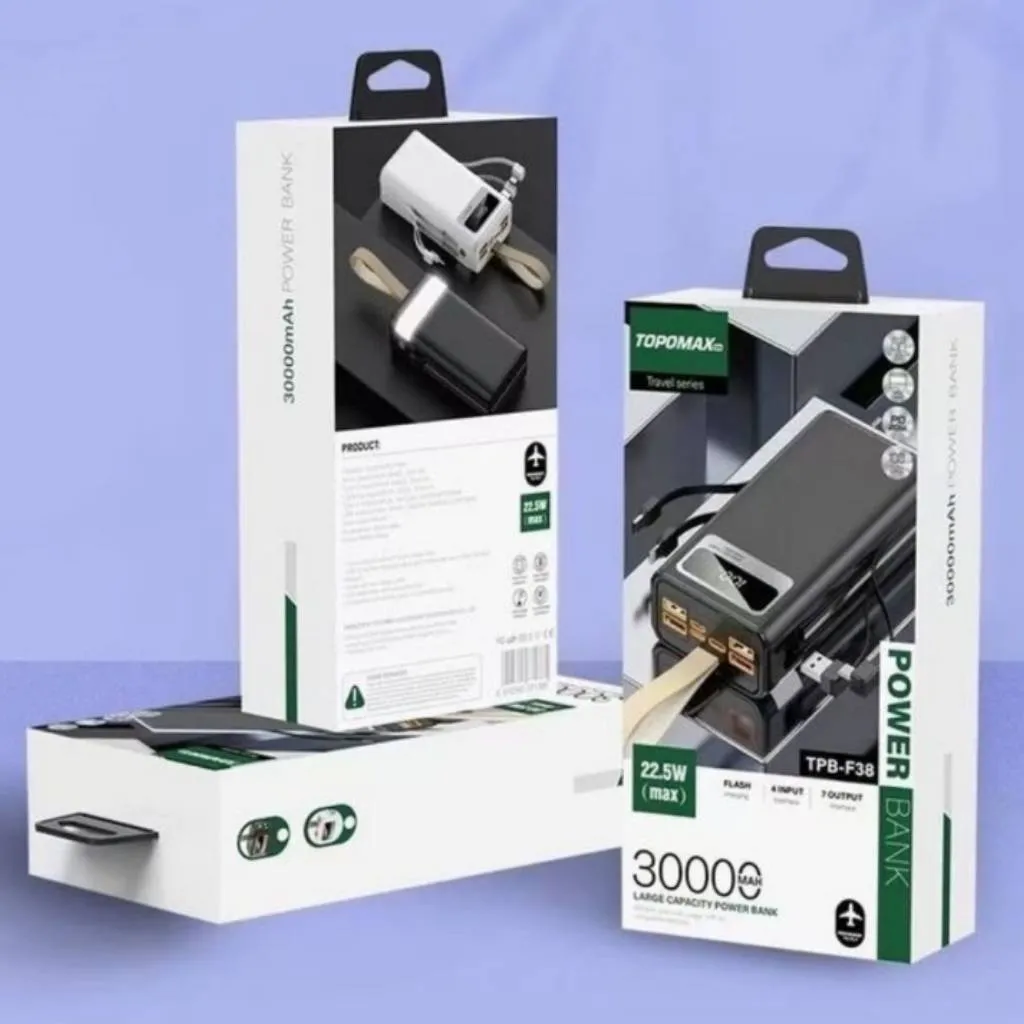 پاوربانک 30000 میلی آمپر توپوماکس مدل TFB-F38